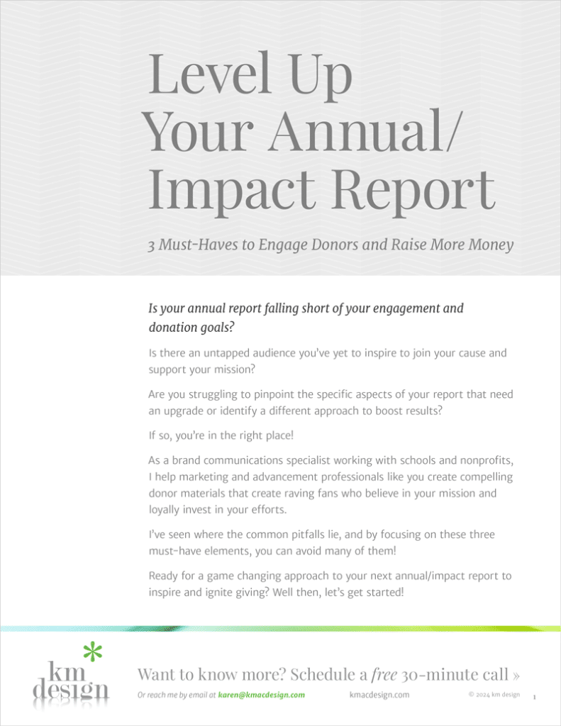 Level Up Your Annual / Impact Report free guide cover
